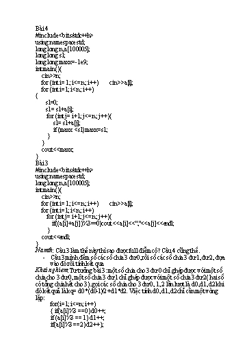 Bài tập ôn thi C++ - Dạng bài: Tính mảng S