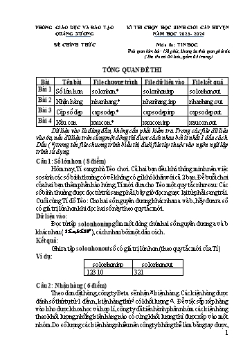 Đề thi chọn học sinh giỏi cấp huyện Tin học Lớp 8 - Năm học 2023-2024 - Phòng GD&ĐT Quảng Xương (Có đáp án)