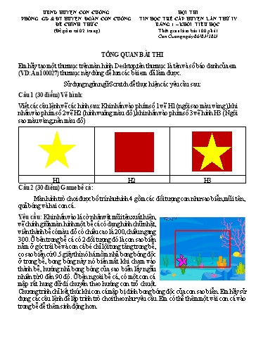 Đề thi Tin học trẻ Tiểu học cấp huyện - Bảng 1 - Năm học 2023 - Phòng GD&ĐT Con Cuông